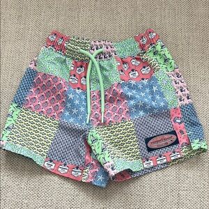 Vineyard Vines Kids Multicolor Patchwork Swim Trunks